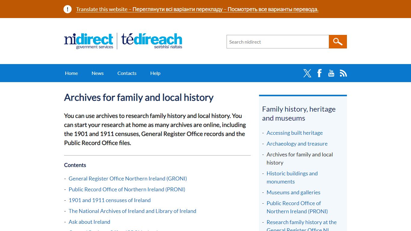 Archives for family and local history | nidirect